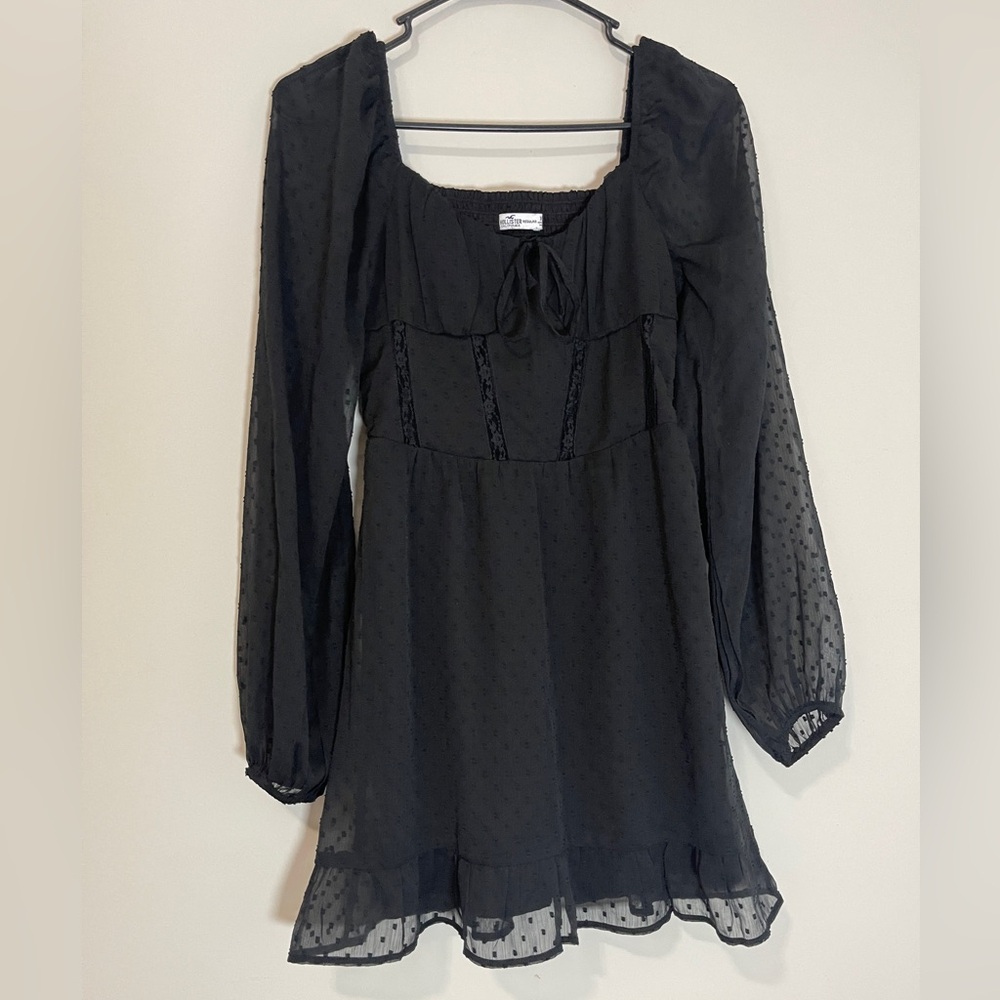 Hollister Dress Womens XS Black Sheer Lace Corset Whimygoth Fairy Clean Girl